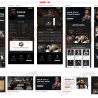 Design 02f — Order a website for a men's salon. Modern barbershop website design